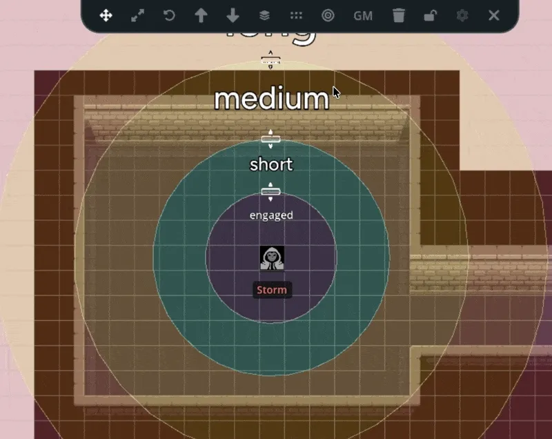 Turning off range bands for a single token