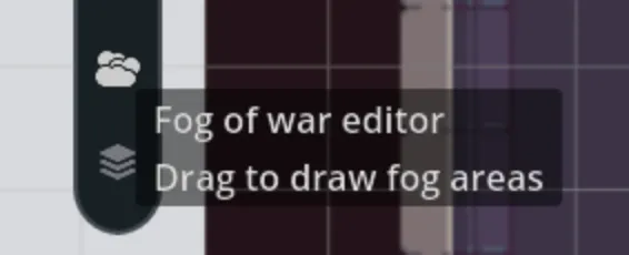 The fog of war tool button in the left toolbar