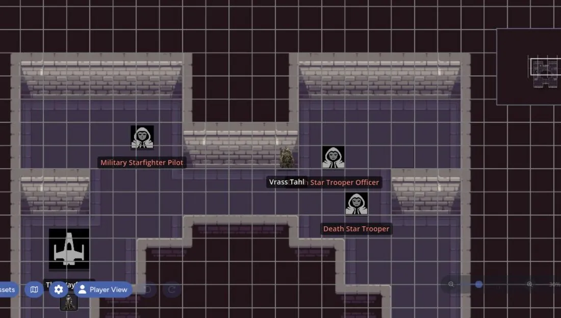 A map at full brightness before dynamic lighting is enabled