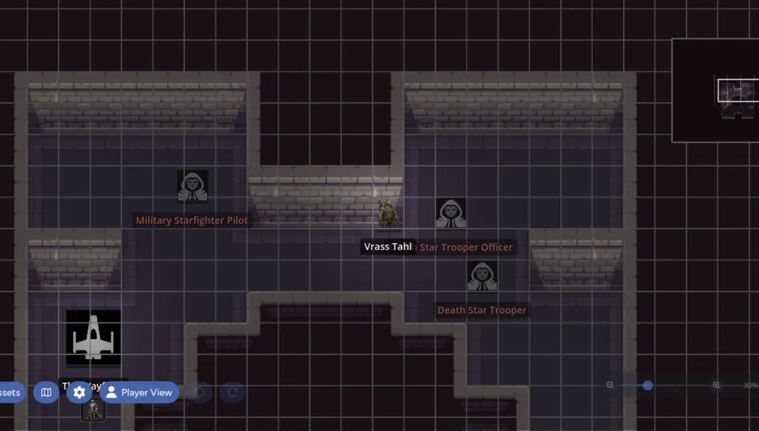 The same map darkened by dynamic lighting