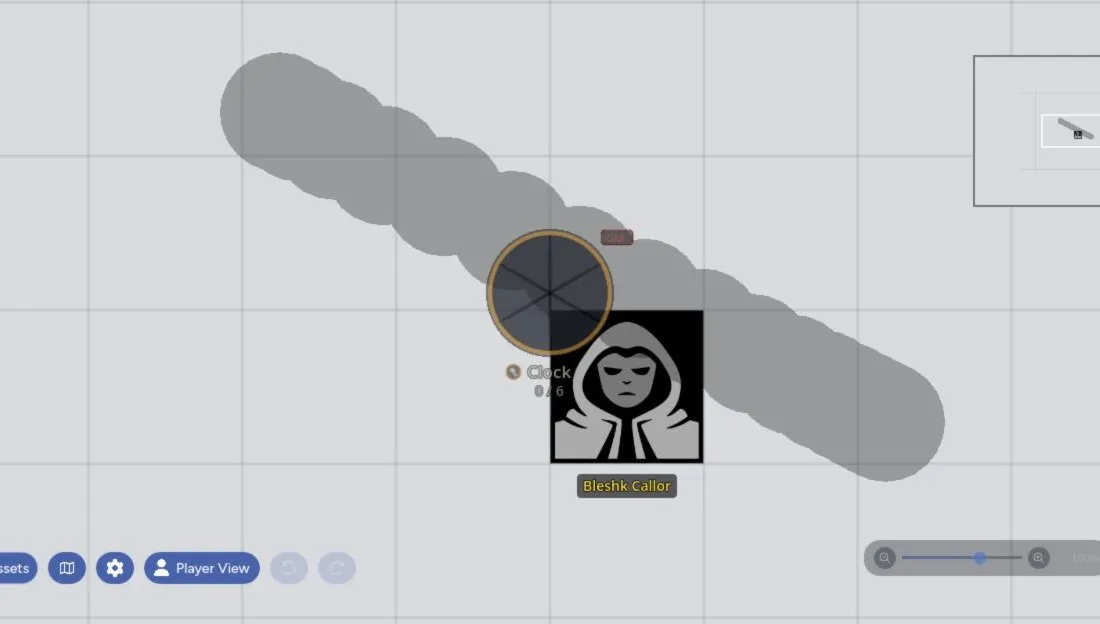 A staged encounter token before its actor is added to the table